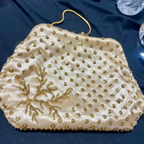 Vtg Handmade Silk & Beaded Purse Honghong - Picture 3 of 7